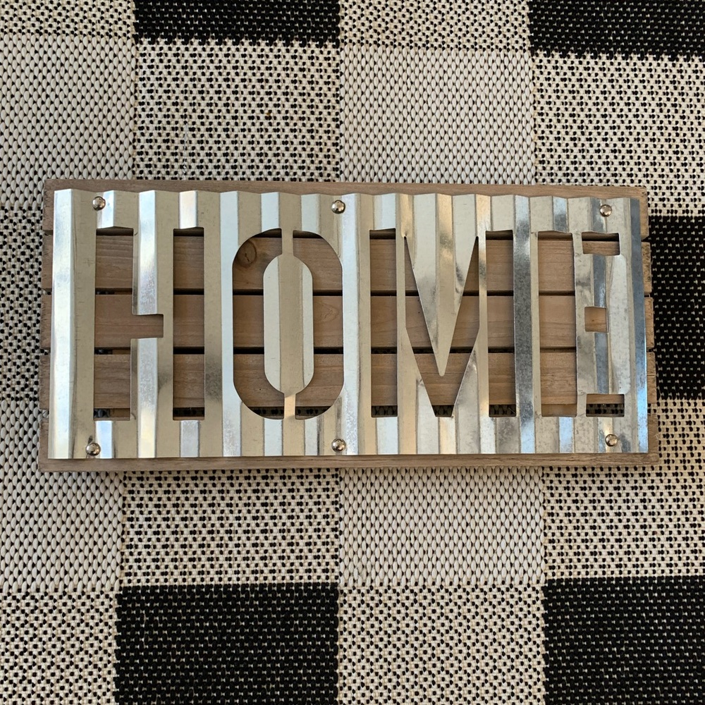 Home Metal wood decor sign
